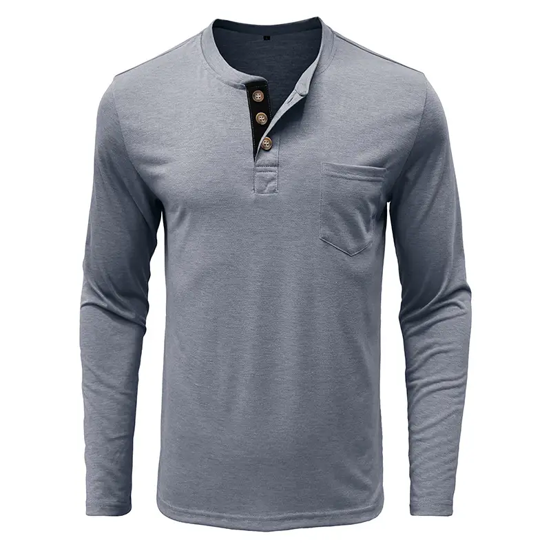 Men's Long Sleeve Round Neck T-Shirt Olive Green - Image 3