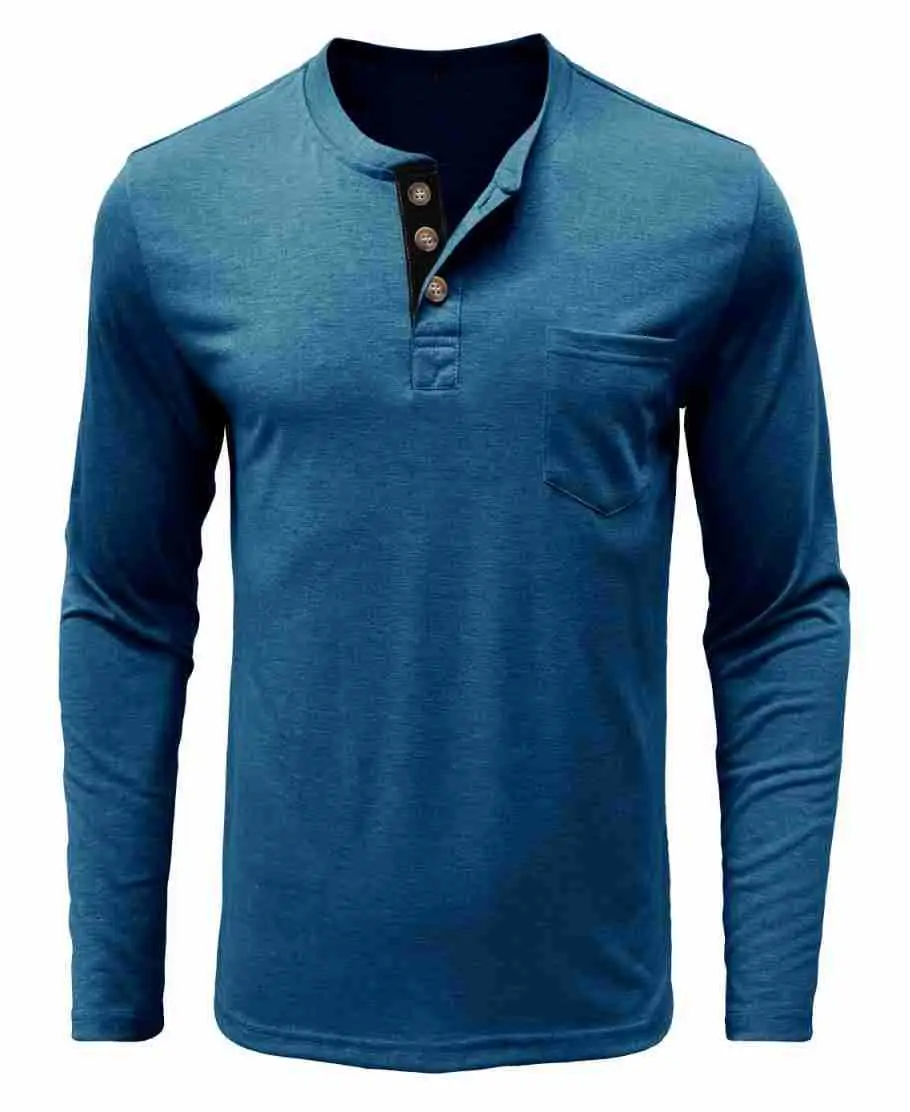 Men's Long Sleeve Round Neck T-Shirt Olive Green - Image 7