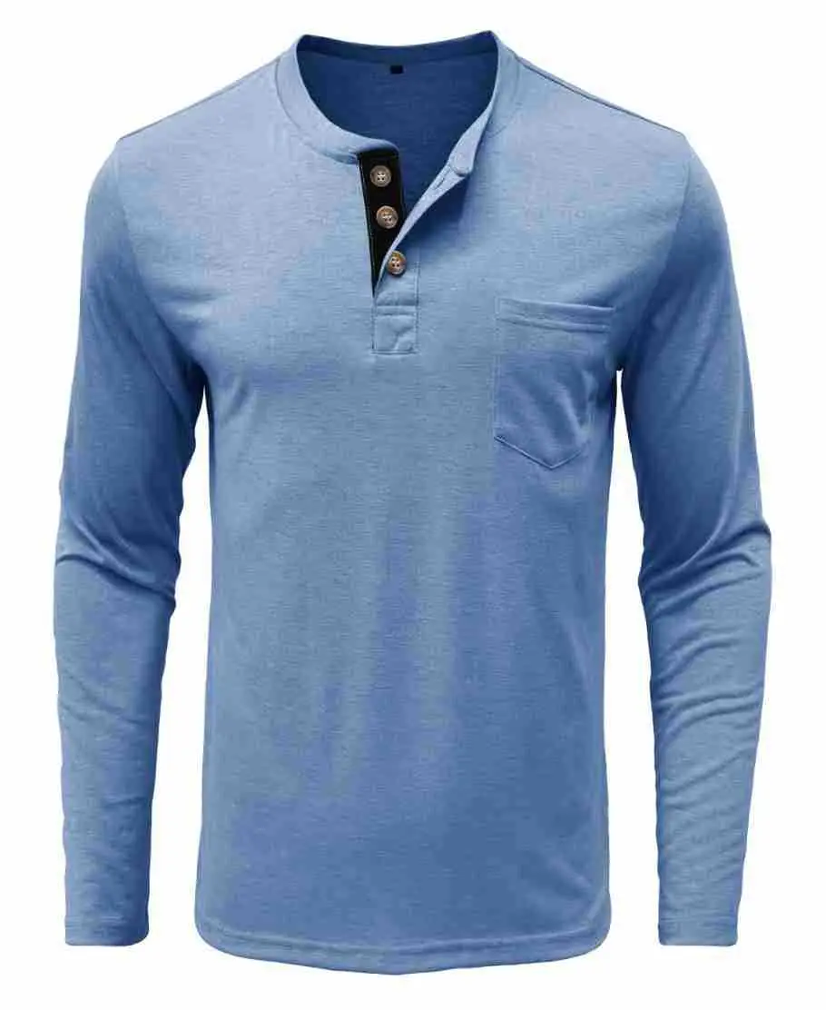 Men's Long Sleeve Round Neck T-Shirt Olive Green - Image 9