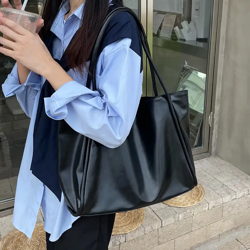 Women's Large White Tote Bag Casual Shoulder Carry - Image 6
