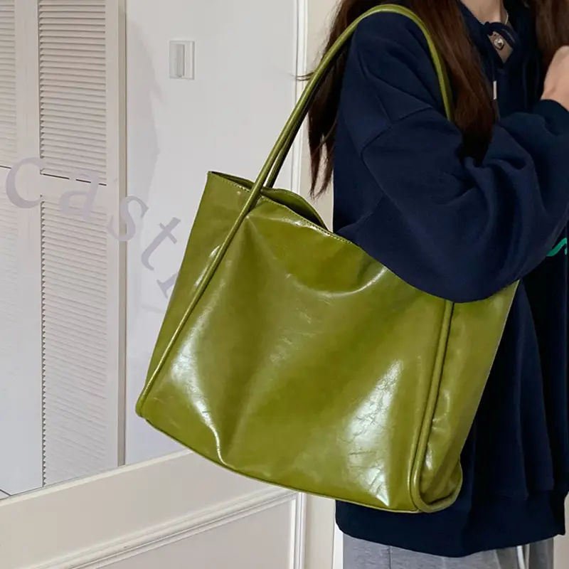 Women's Large White Tote Bag Casual Shoulder Carry - Image 7