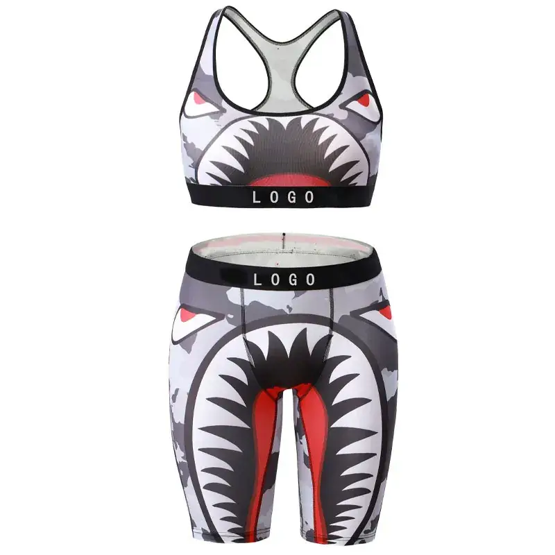 Girls' Digital Printed Sports Bra Set Purple - Image 12
