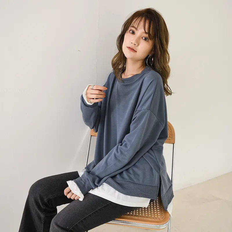 Japanese Style Knitted Commuter Pullover Sweater Blue