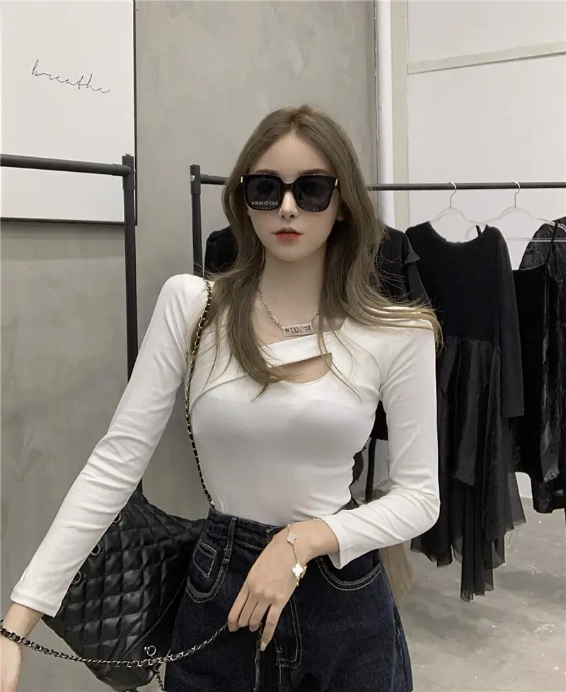 2023 New Cut Out T-Shirt Women Long Sleeve Slimming — feature 14