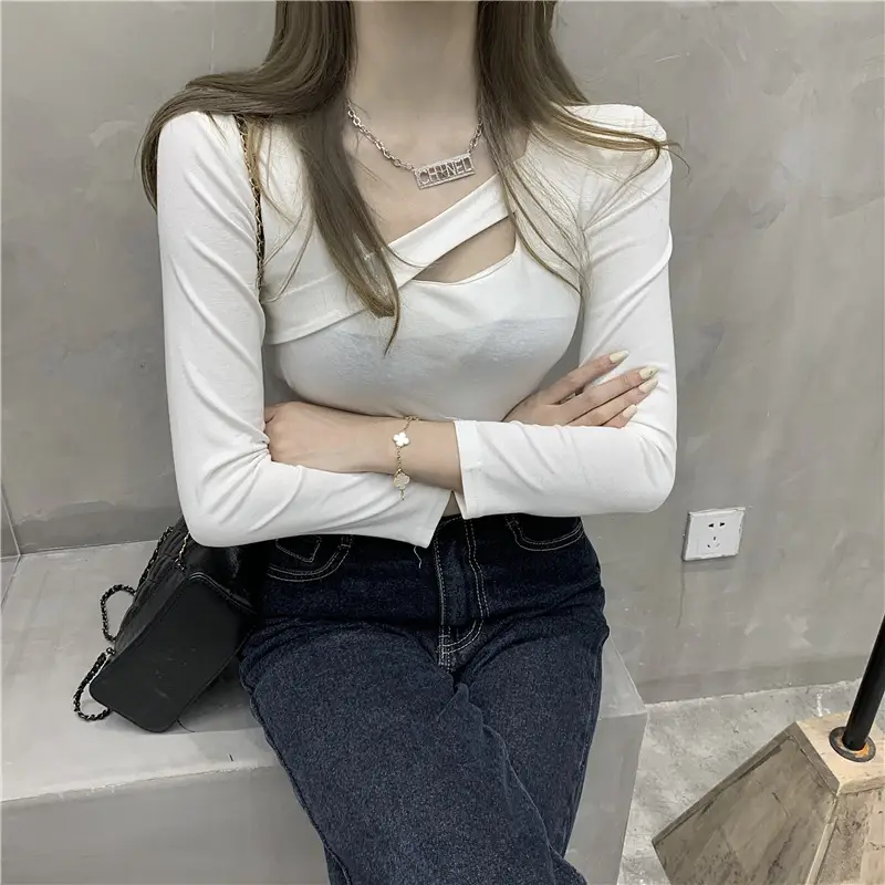 2023 New Cut Out T-Shirt Women Long Sleeve Slimming — feature 15