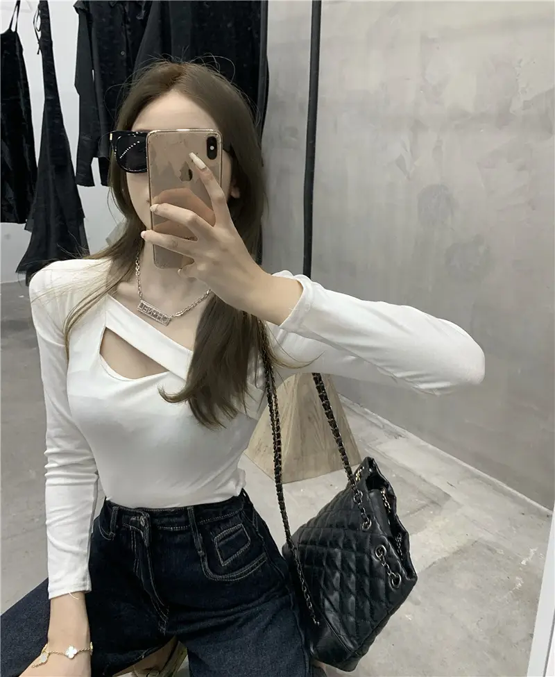2023 New Cut Out T-Shirt Women Long Sleeve Slimming — feature 17
