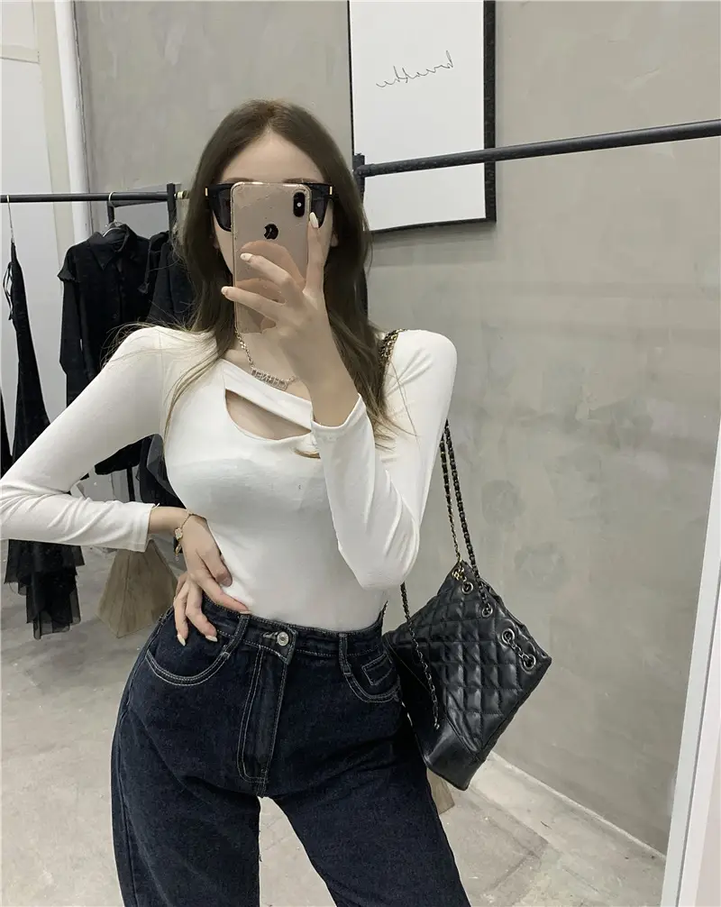 2023 New Cut Out T-Shirt Women Long Sleeve Slimming — feature 19