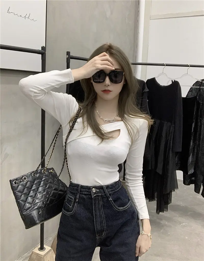 2023 New Cut Out T-Shirt Women Long Sleeve Slimming — feature 21