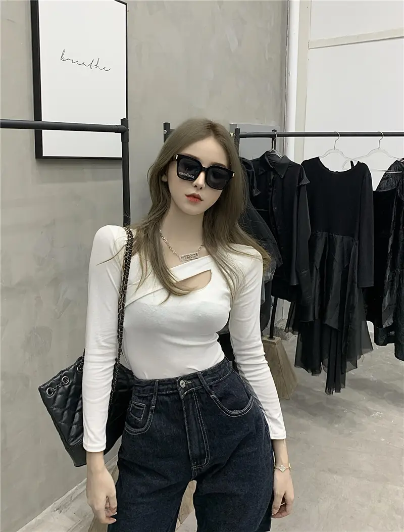 2023 New Cut Out T-Shirt Women Long Sleeve Slimming — feature 22