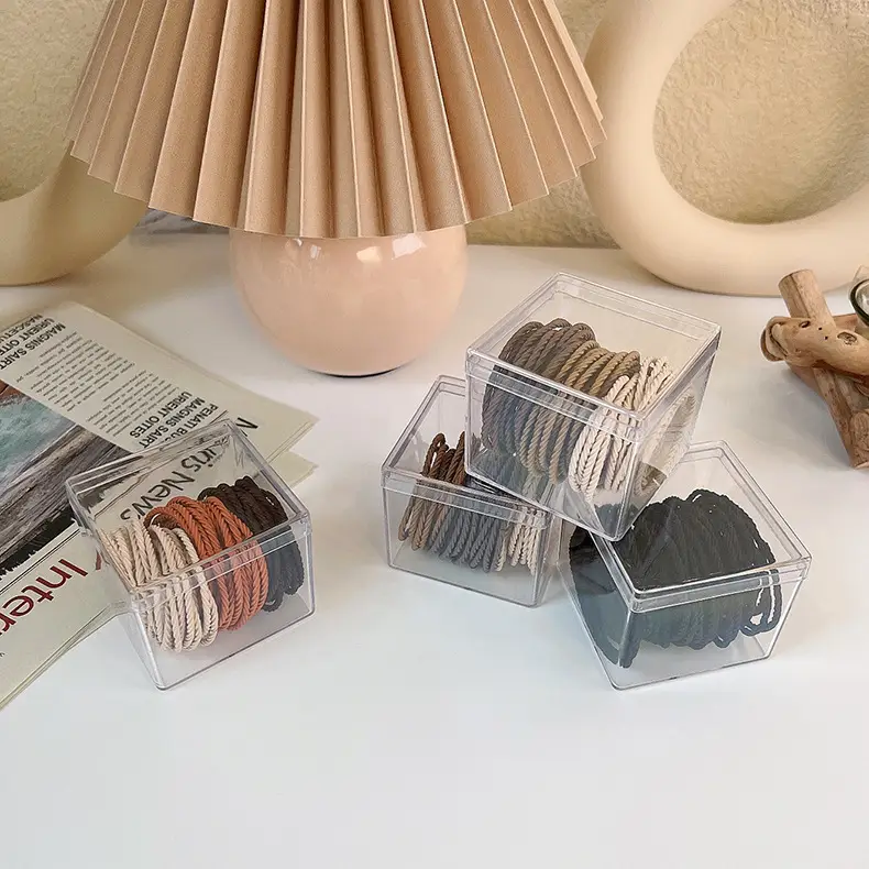 Canned Hair Ring Storage Box 50 Pcs Rubber Accessory Holder