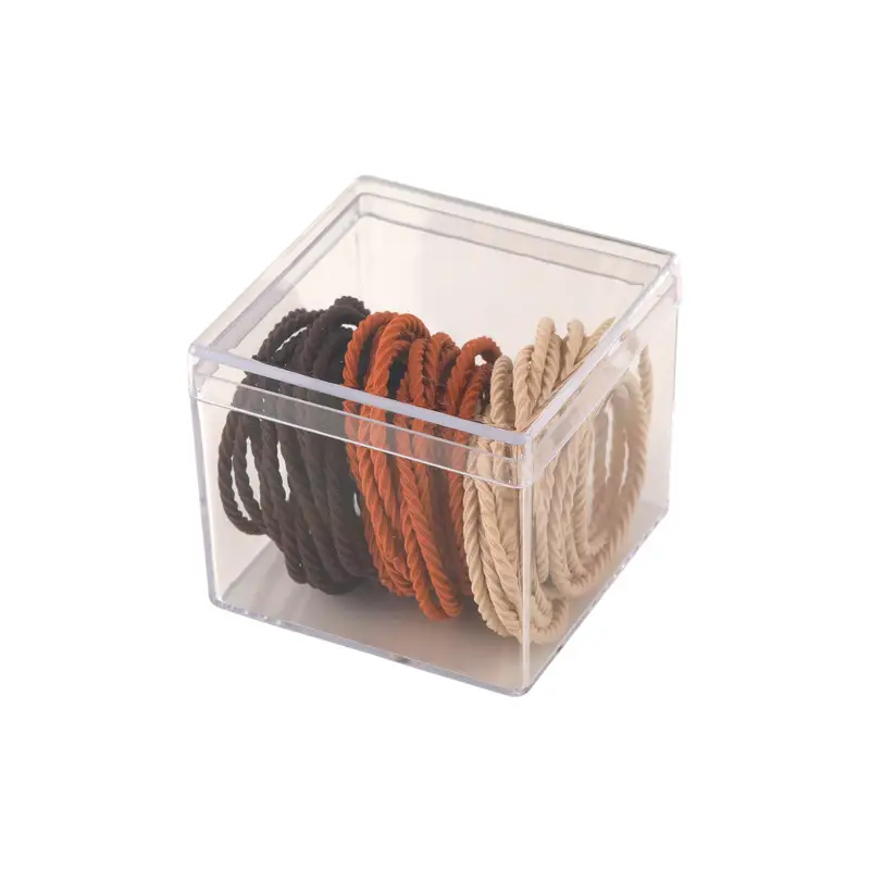 Canned Hair Ring Storage Box 50 Pcs Rubber Accessory Holder