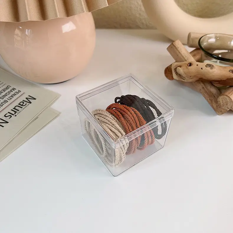 Canned Hair Ring Storage Box 50 Pcs Rubber Accessory Holder