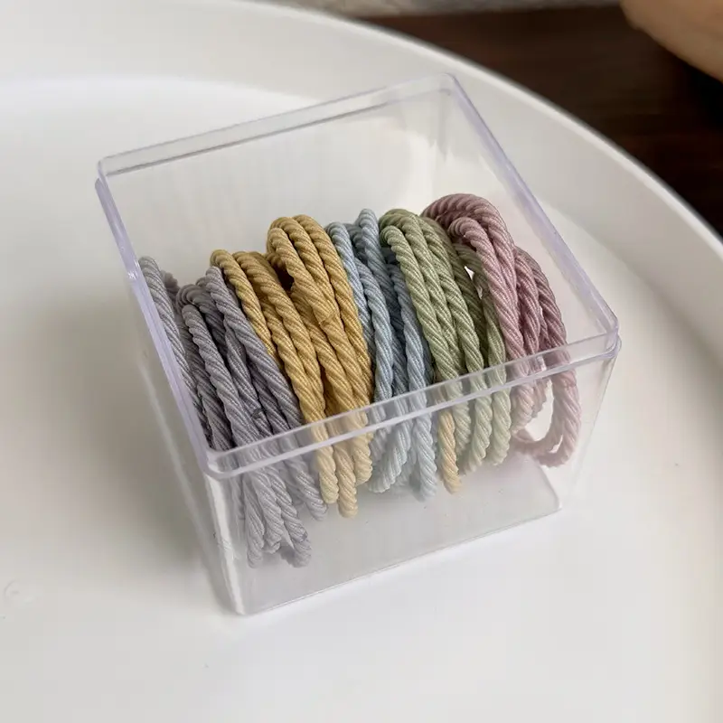 Canned Hair Ring Storage Box 50 Pcs Rubber Accessory Holder