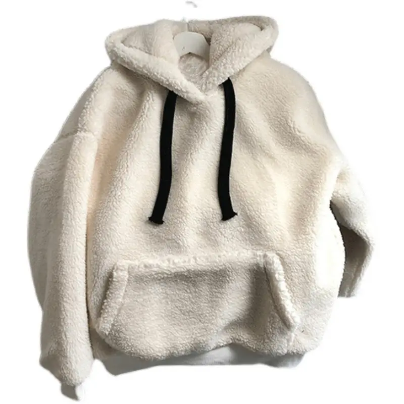 Women's Black Fleece Lined Hooded Sweatshirt Winter Warm — feature 3