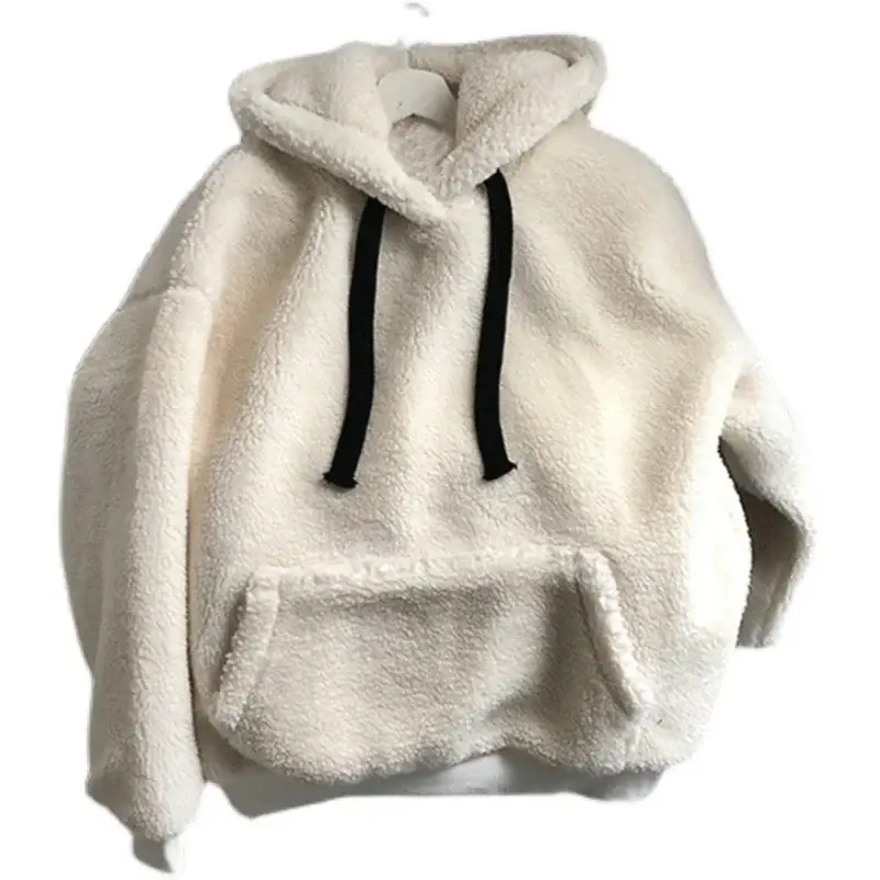 Women's Black Fleece Lined Hooded Sweatshirt Winter Warm - Image 8