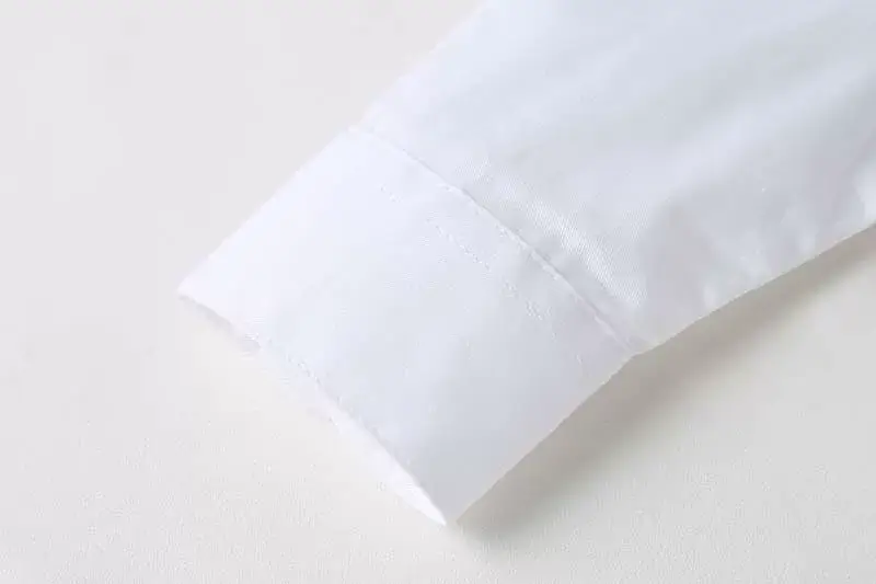 Girls White Bow Cotton Shirt Long Sleeve Winter — feature 4