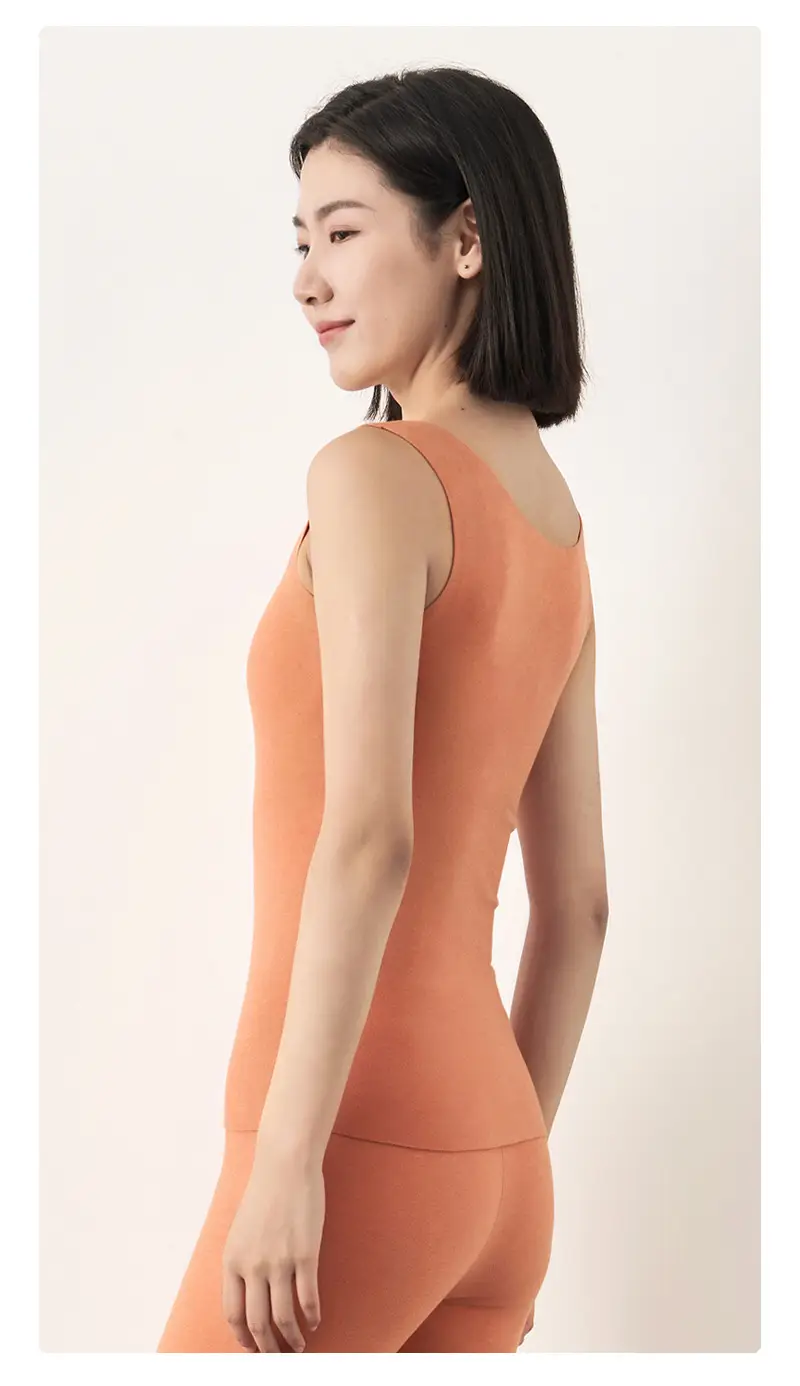 Women's Purple Thermal Sleeve Vest Slim Fit Round Neck — feature 19