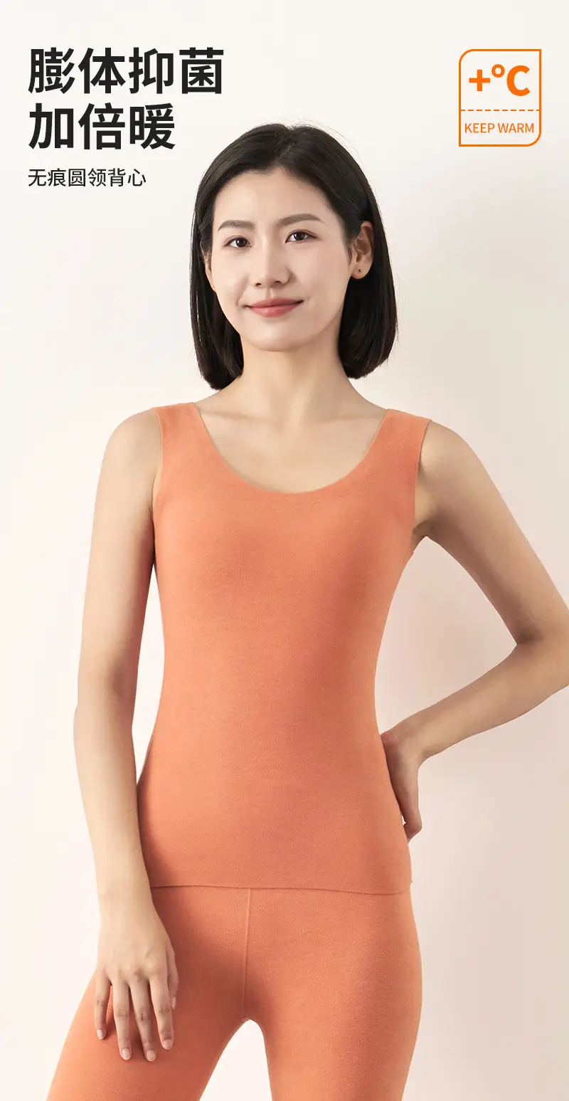 Women's Purple Thermal Sleeve Vest Slim Fit Round Neck — feature 2