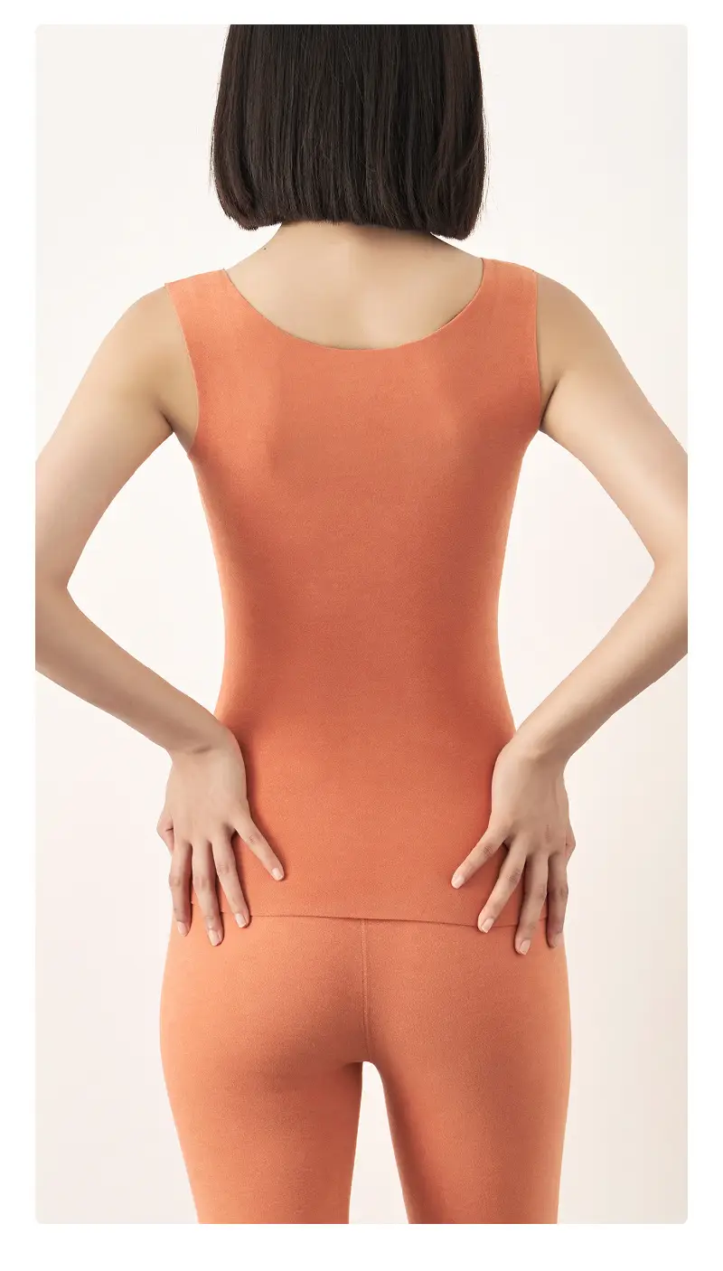 Women's Purple Thermal Sleeve Vest Slim Fit Round Neck — feature 20
