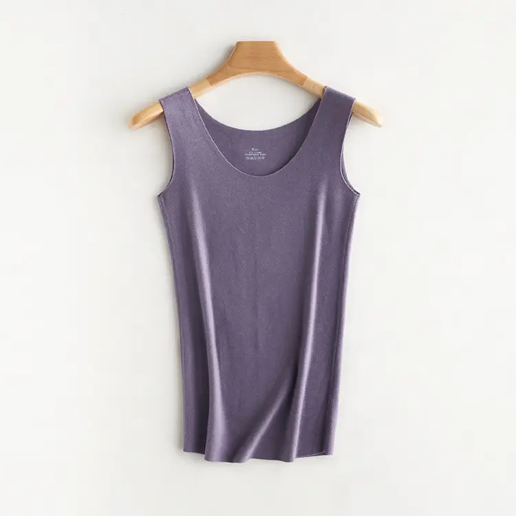 Women's Purple Thermal Sleeve Vest Slim Fit Round Neck - Image 5