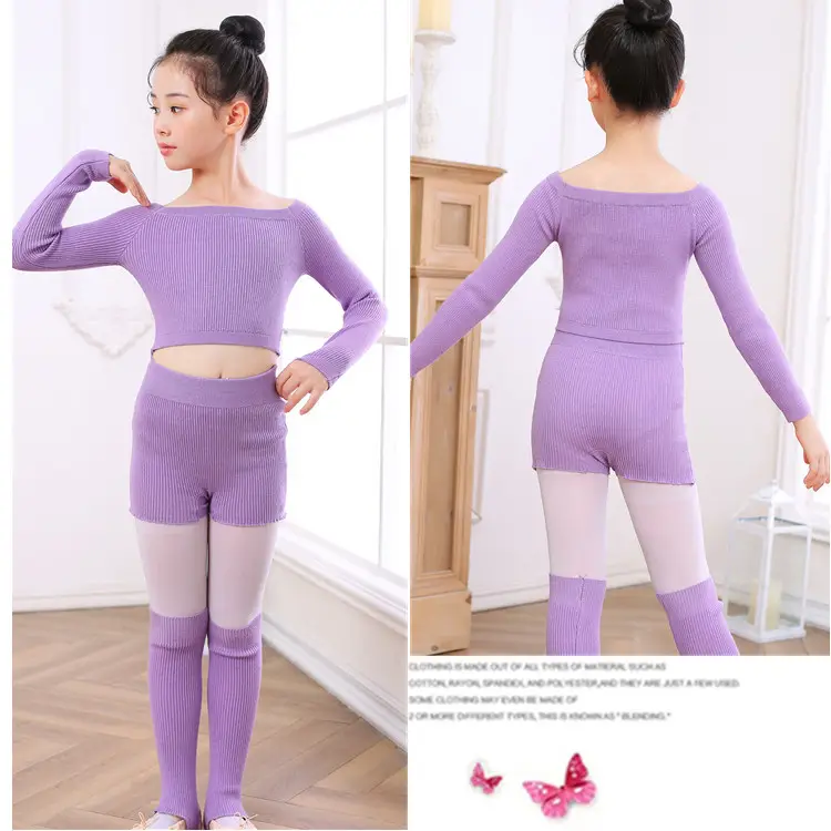 Girls Winter Dance Coat Maroon Long Sleeve Shorts Set - Image 31