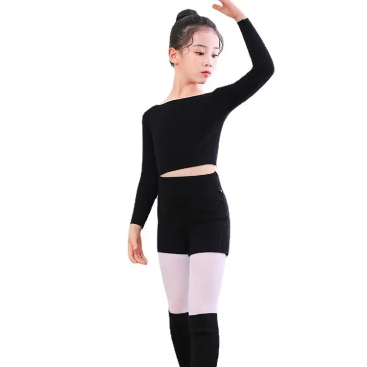 Girls Winter Dance Coat Maroon Long Sleeve Shorts Set - Image 33