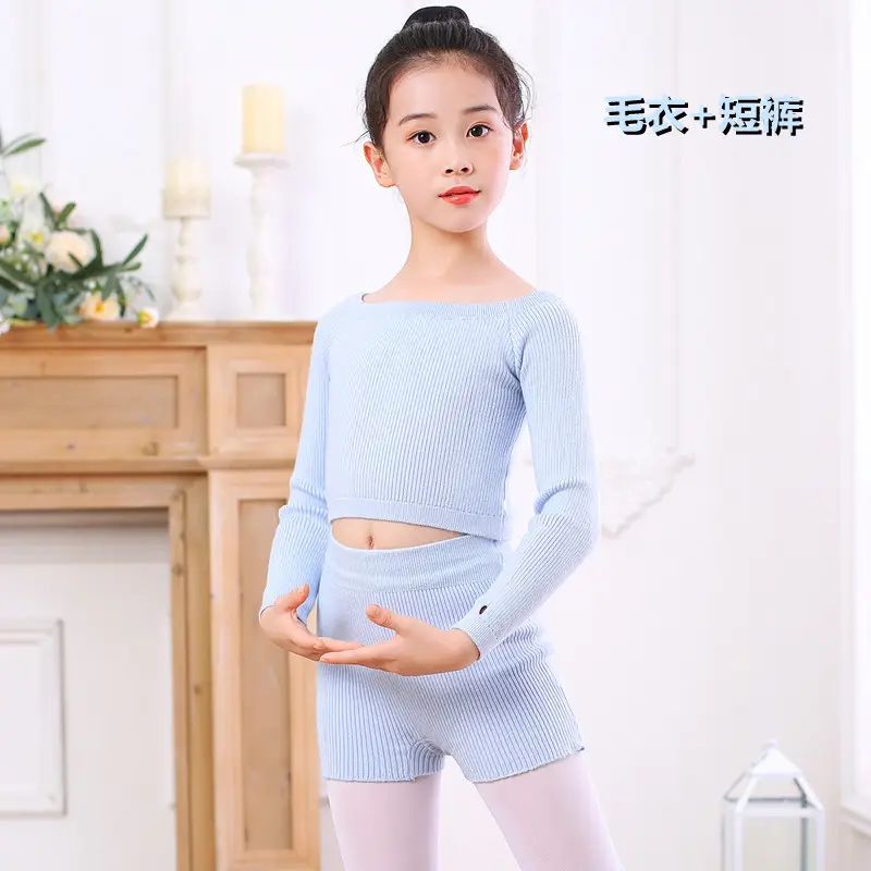 Girls Winter Dance Coat Maroon Long Sleeve Shorts Set - Image 13