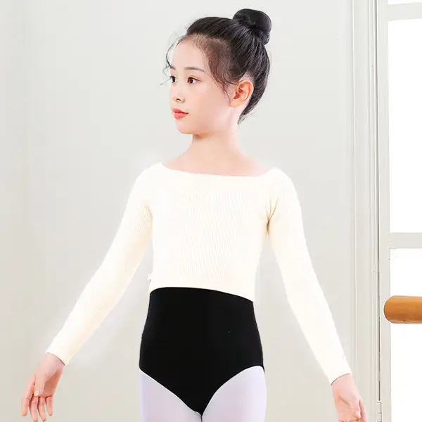 Girls Winter Dance Coat Maroon Long Sleeve Shorts Set - Image 4