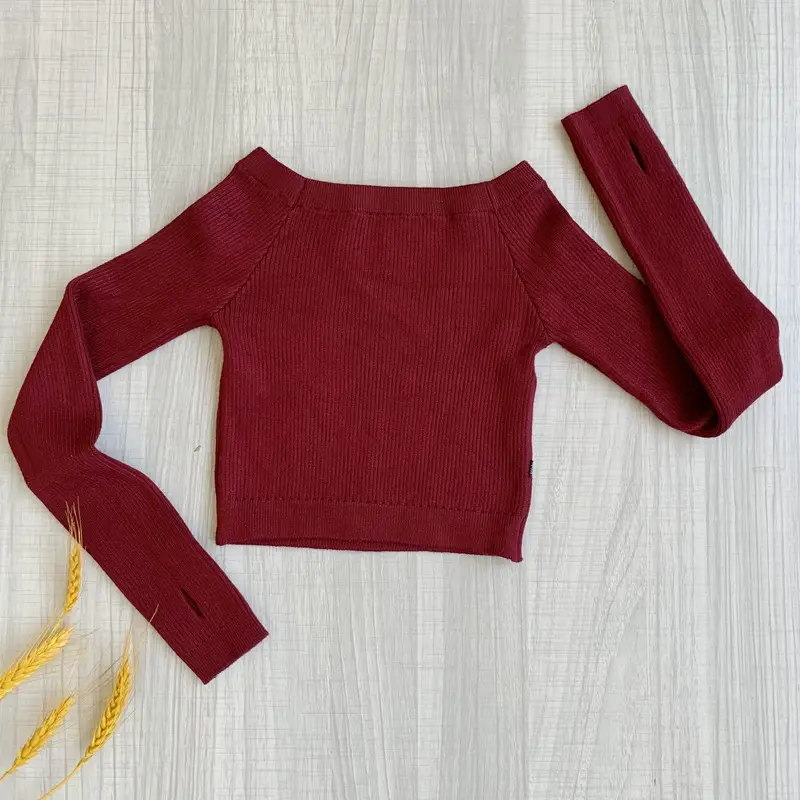 Girls Winter Dance Coat Maroon Long Sleeve Shorts Set - Image 8