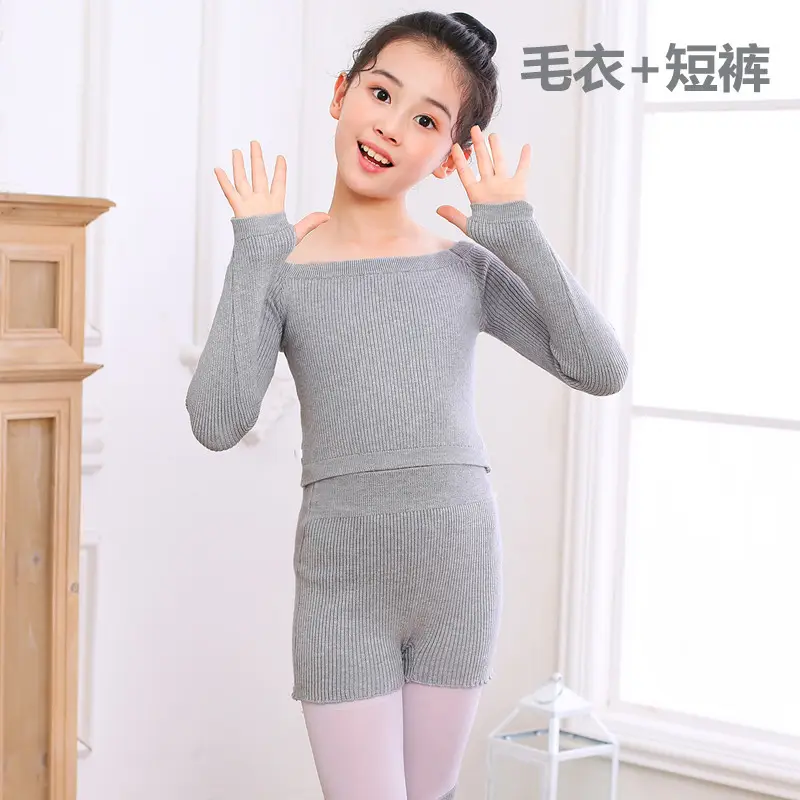 Girls Winter Dance Coat Maroon Long Sleeve Shorts Set - Image 9