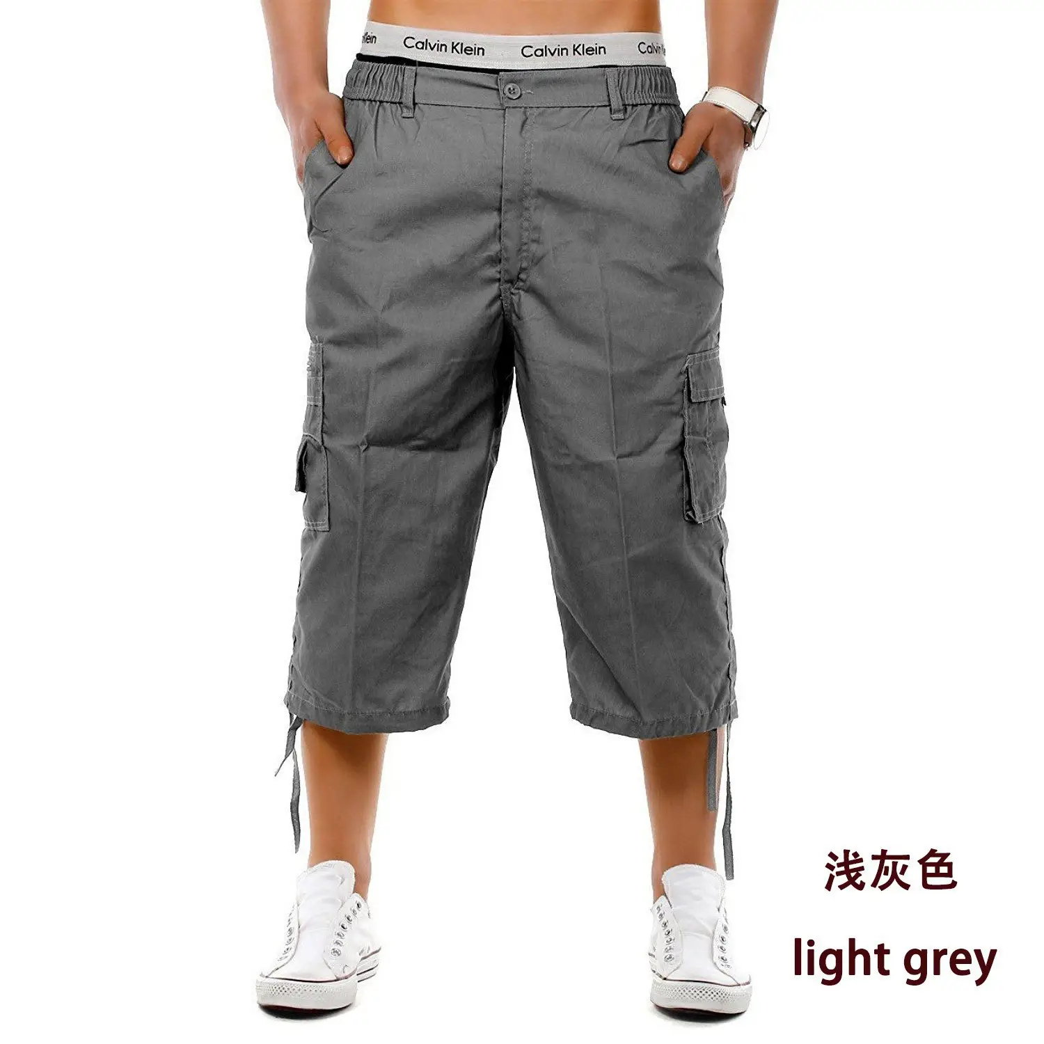 Men's 7-Pocket Cargo Pants Olive Green Military Style - Image 7