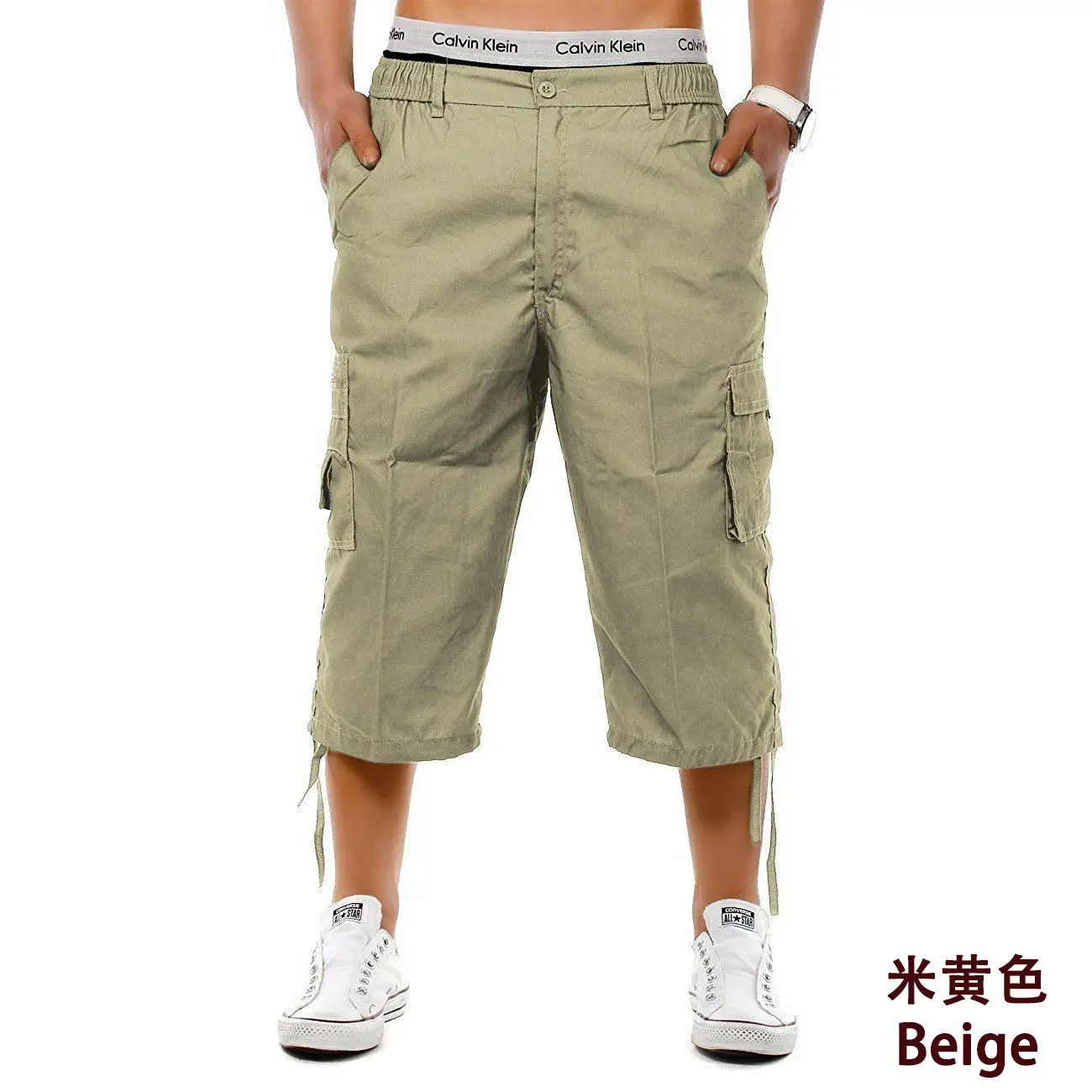 Men's 7-Pocket Cargo Pants Olive Green Military Style - Image 10