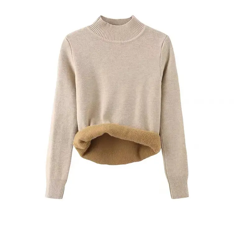 Women Velvet Half Turtleneck Sweater Winter 2025 - Image 29