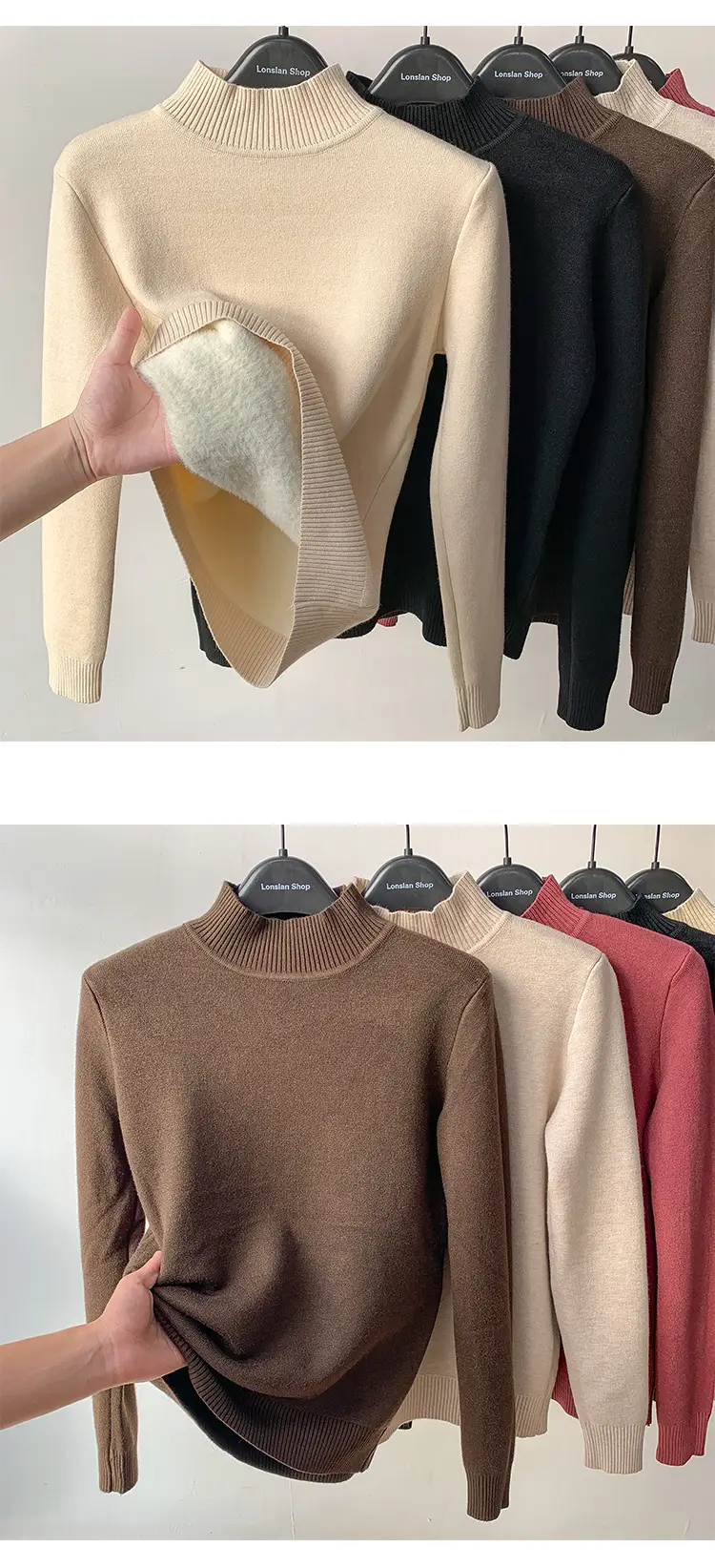 Women Velvet Half Turtleneck Sweater Winter 2025 — feature 11