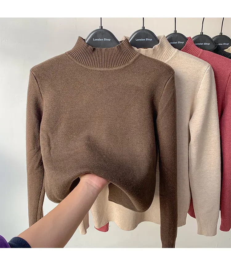 Women Velvet Half Turtleneck Sweater Winter 2025 — feature 12