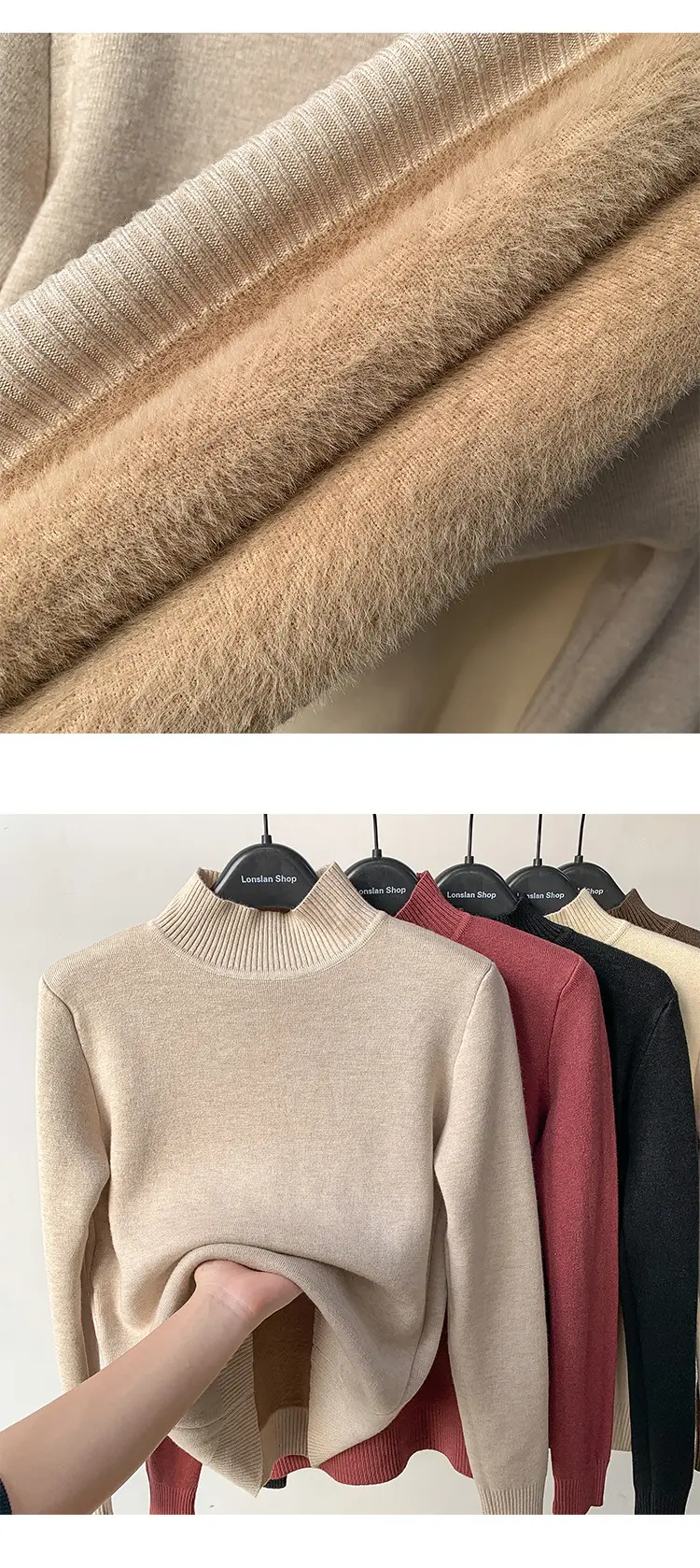 Women Velvet Half Turtleneck Sweater Winter 2025 — feature 14