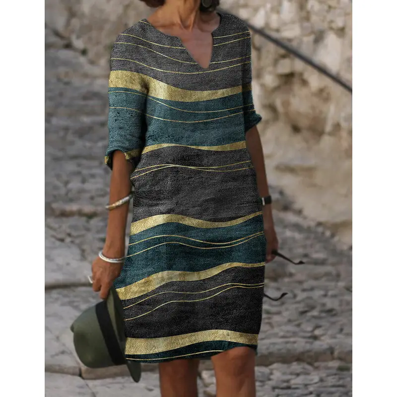 2021 Printed Loose Bamboo Fiber Women's Kurta - Image 9