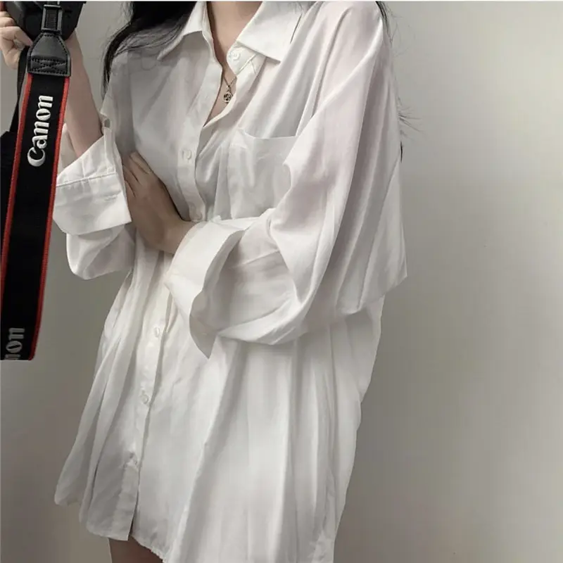 Women's Lazy Style Light Blue Shirt Jacket Long Sleeve Summer Wear - Image 12