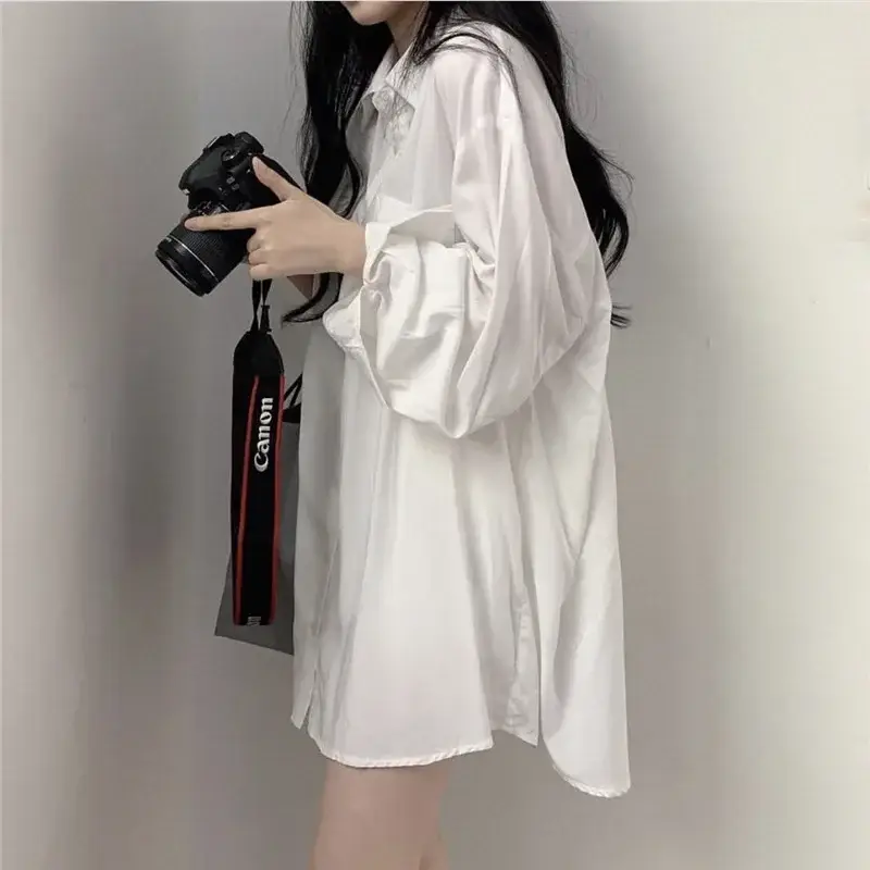Women's Lazy Style Light Blue Shirt Jacket Long Sleeve Summer Wear - Image 2
