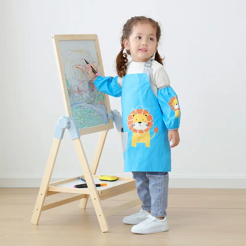 Kids Waterproof Painting Apron Blue 2-4Yrs