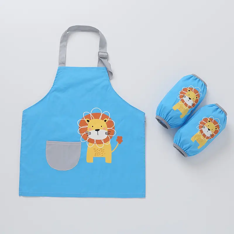 Kids Waterproof Painting Apron Blue 2-4Yrs