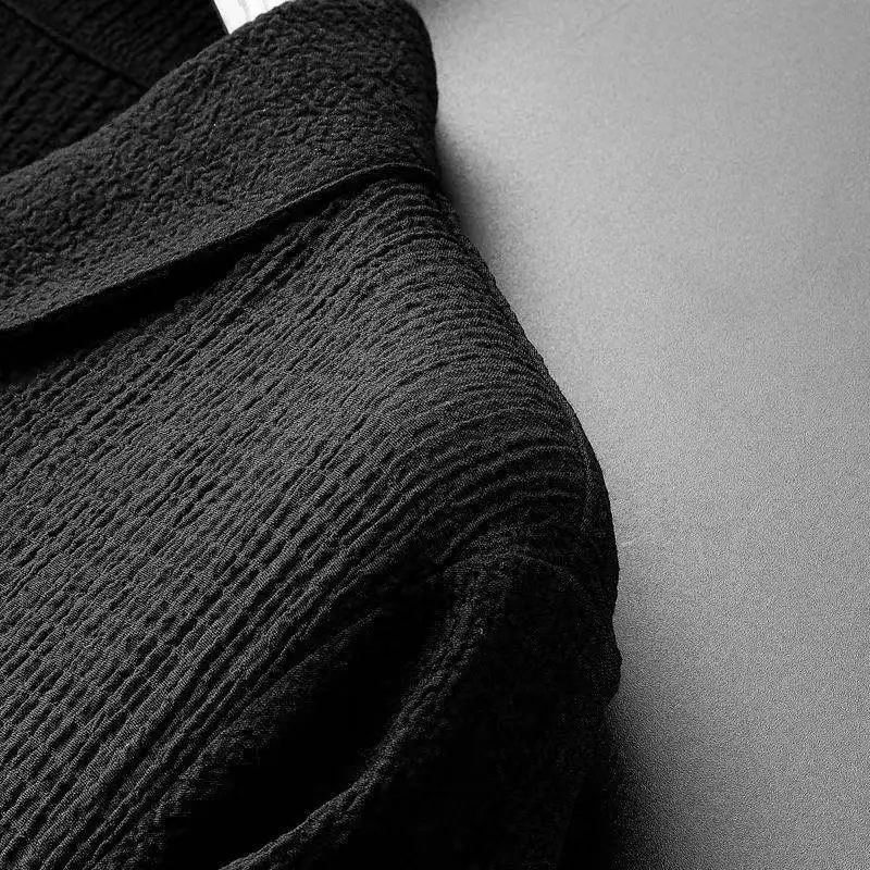 Men's Black Thin Sports Suit Short Sleeve Casual — feature 21