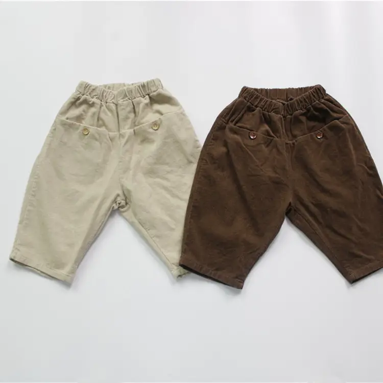 New Kids Cotton Fleece Lined Shorts Brown Beige — feature 12