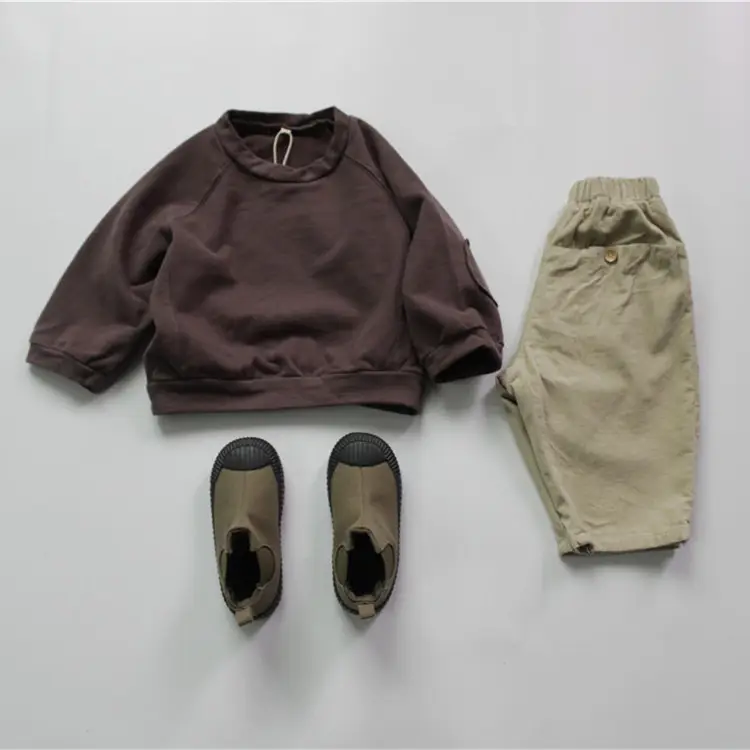 New Kids Cotton Fleece Lined Shorts Brown Beige — feature 6