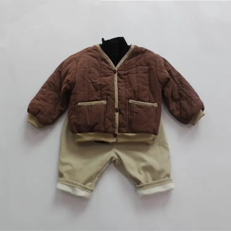 New Kids Cotton Fleece Lined Shorts Brown Beige — feature 7