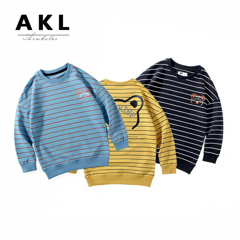Kids Striped Sweatshirt Boys Autumn Wear - Image 4