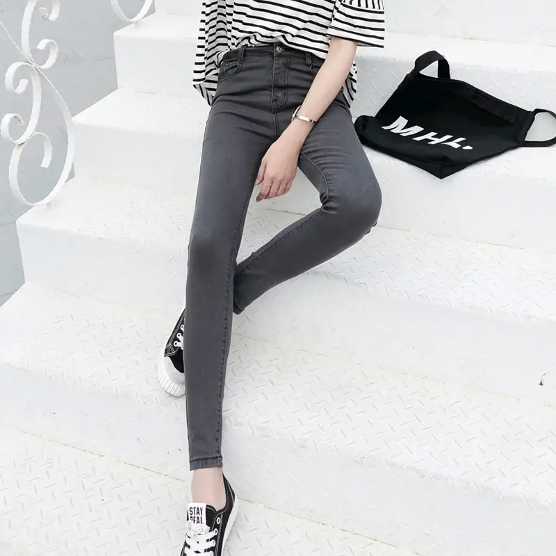 Women Skinny Jeans Slim Fit Blue High Waist — feature 10