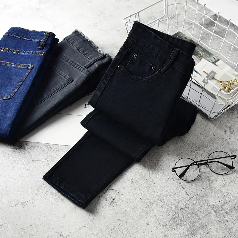 Women Skinny Jeans Slim Fit Blue High Waist — feature 2