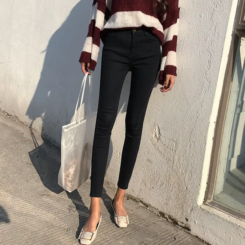 Women Skinny Jeans Slim Fit Blue High Waist — feature 3