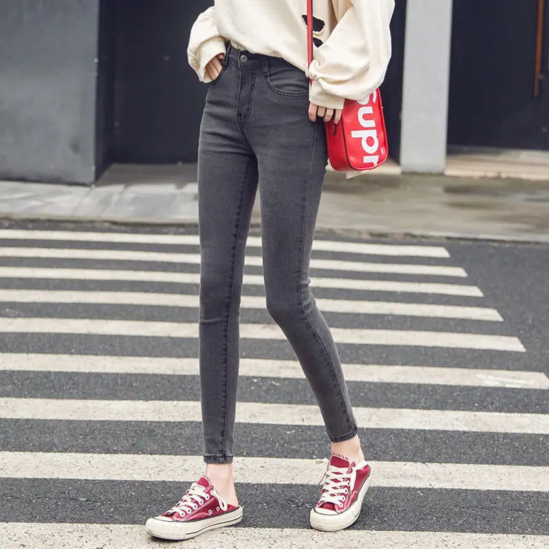 Women Skinny Jeans Slim Fit Blue High Waist — feature 9